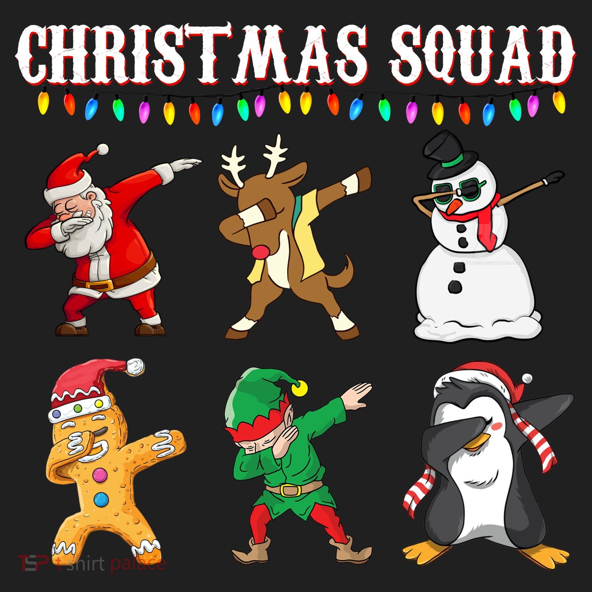 Christmas Squad Dabbing Characters Women's Sweatshirt