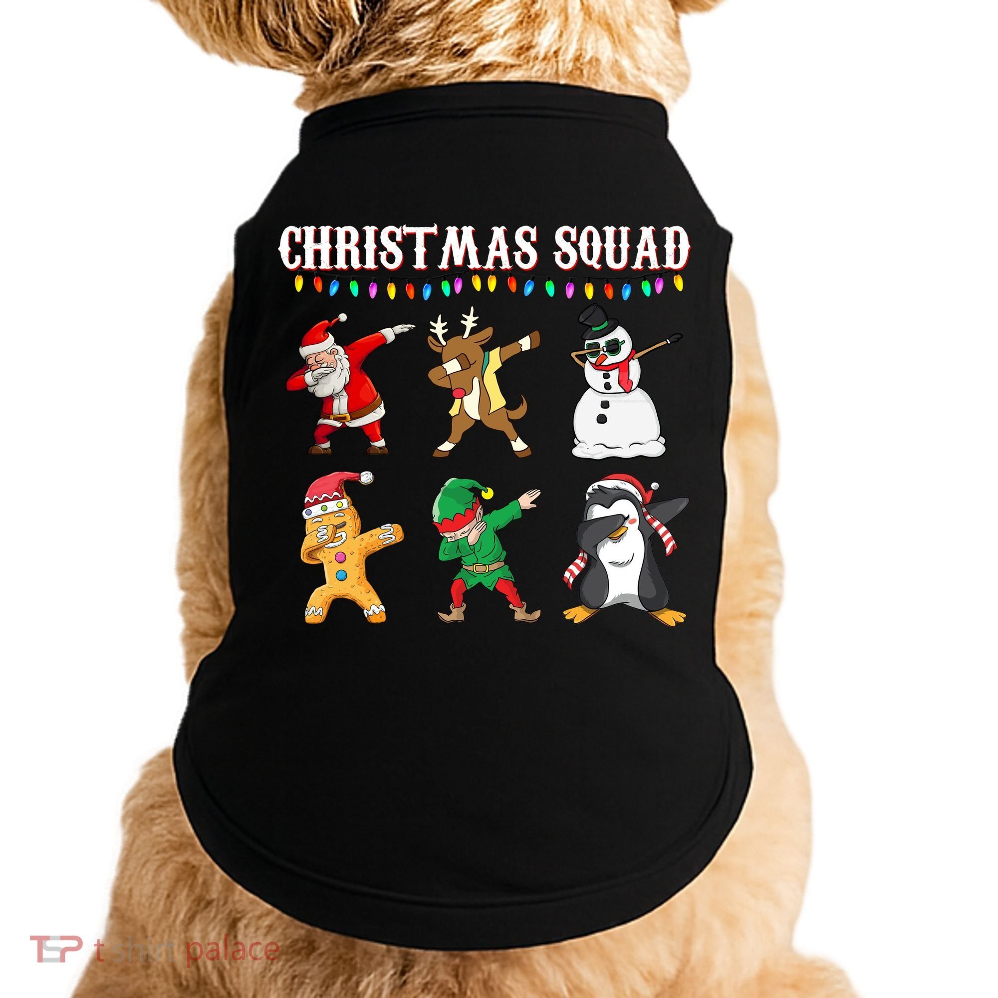 Christmas Squad Dabbing Characters Doggie Tank