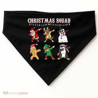 Christmas Squad Dabbing Characters USA-Made Doggie Bandana