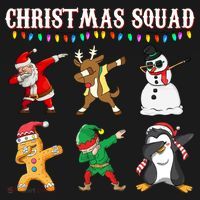 Christmas Squad Dabbing Characters Long Sleeve Shirt thumb 2