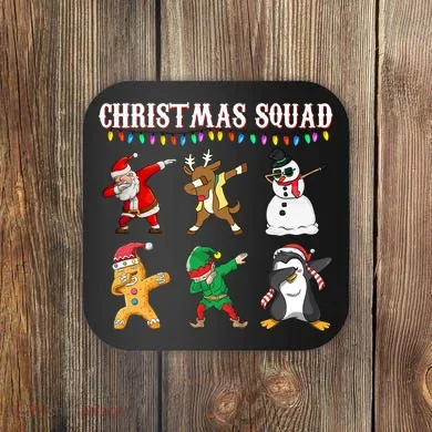 Christmas Squad Dabbing Characters Coaster