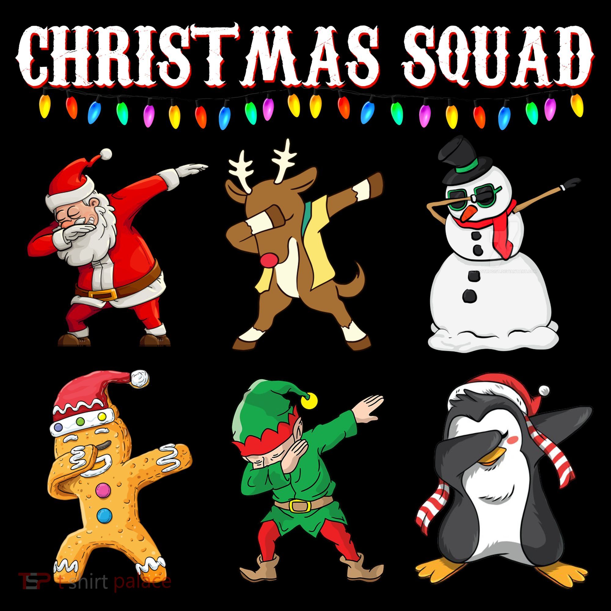 Christmas Squad Dabbing Characters Coaster