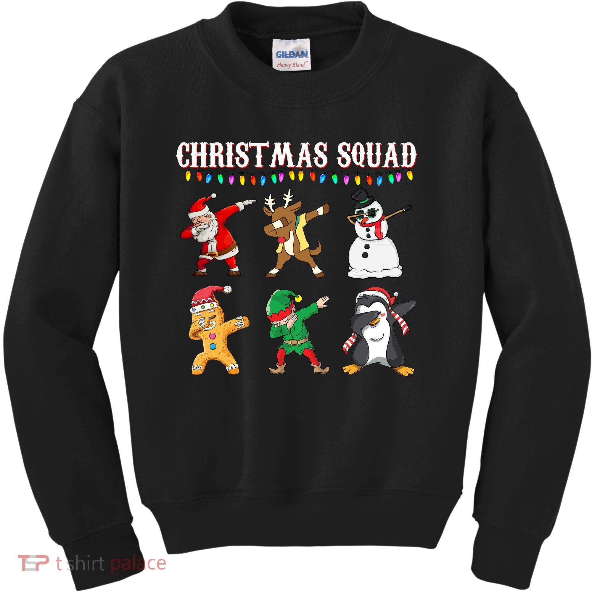 Christmas Squad Dabbing Characters Kids Sweatshirt