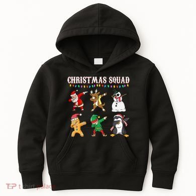 Christmas Squad Dabbing Characters Kids Hoodie