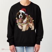 Christmas Santa Dog St Bernard Saint Xmas Dog Lover Gift Women's Sweatshirt thumb 0