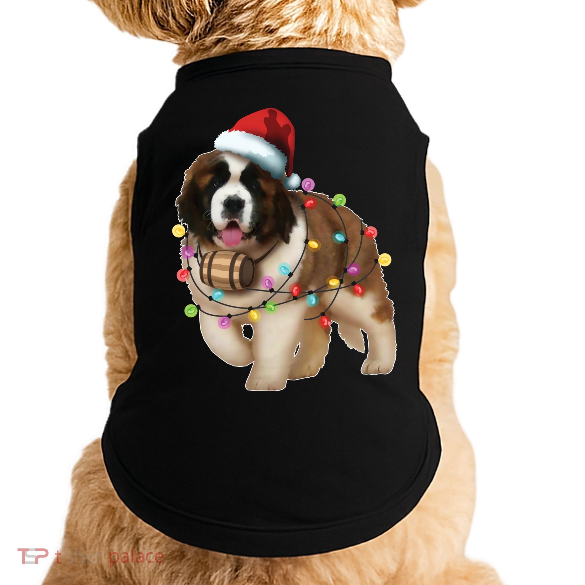 Christmas Santa Dog St Bernard Saint Xmas Dog Lover Gift Doggie Tank