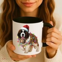 Christmas Santa Dog St Bernard Saint Xmas Dog Lover Gift Coffee Mug thumb 3