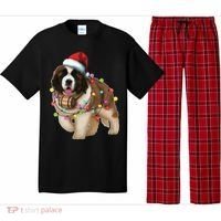 Christmas Santa Dog St Bernard Saint Xmas Dog Lover Gift Pajama Set thumb 0
