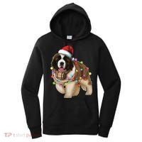 Christmas Santa Dog St Bernard Saint Xmas Dog Lover Gift Women's Hoodie thumb 0