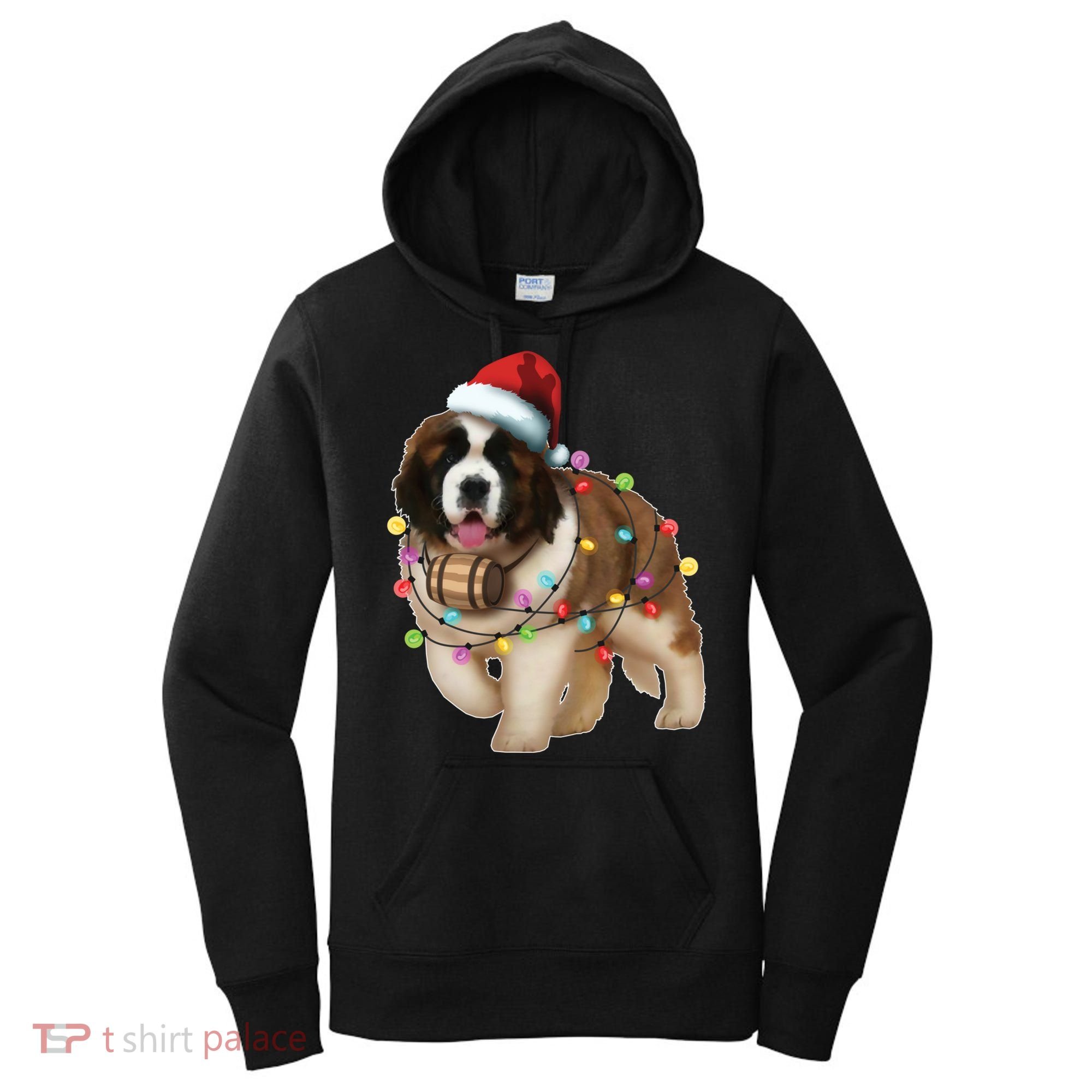 Christmas Santa Dog St Bernard Saint Xmas Dog Lover Gift Women's Hoodie