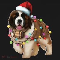 Christmas Santa Dog St Bernard Saint Xmas Dog Lover Gift Women's Hoodie thumb 2