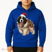 Christmas Santa Dog St Bernard Saint Xmas Dog Lover Gift Hoodie thumb 2