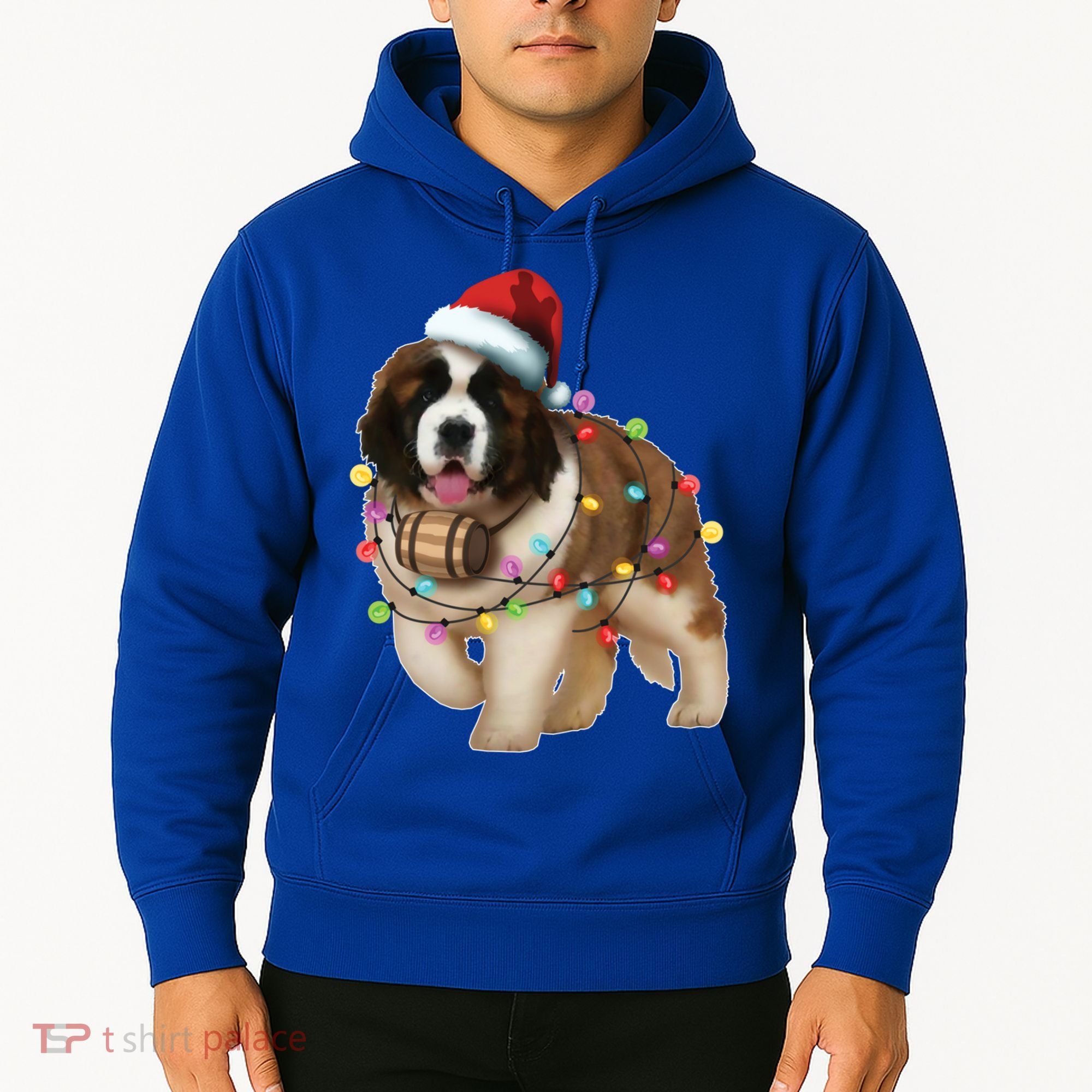 Christmas Santa Dog St Bernard Saint Xmas Dog Lover Gift Hoodie