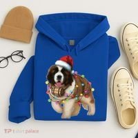 Christmas Santa Dog St Bernard Saint Xmas Dog Lover Gift Hoodie thumb 4