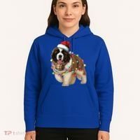 Christmas Santa Dog St Bernard Saint Xmas Dog Lover Gift Hoodie thumb 5