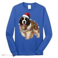 Christmas Santa Dog St Bernard Saint Xmas Dog Lover Gift Long Sleeve Shirt thumb 0