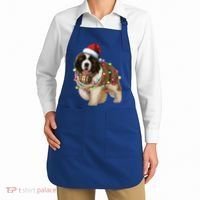 Christmas Santa Dog St Bernard Saint Xmas Dog Lover Gift Apron thumb 2