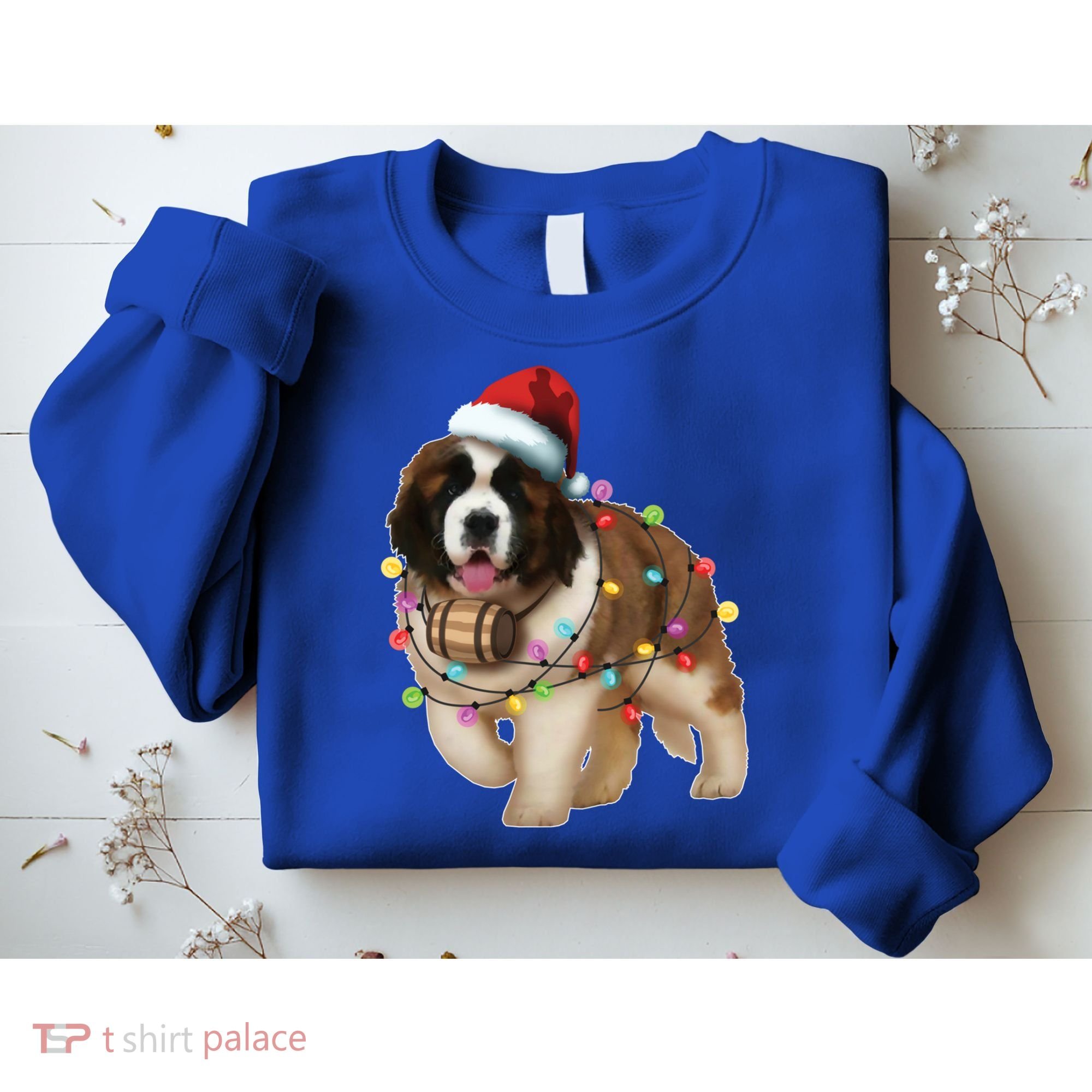 Christmas Santa Dog St Bernard Saint Xmas Dog Lover Gift Sweatshirt