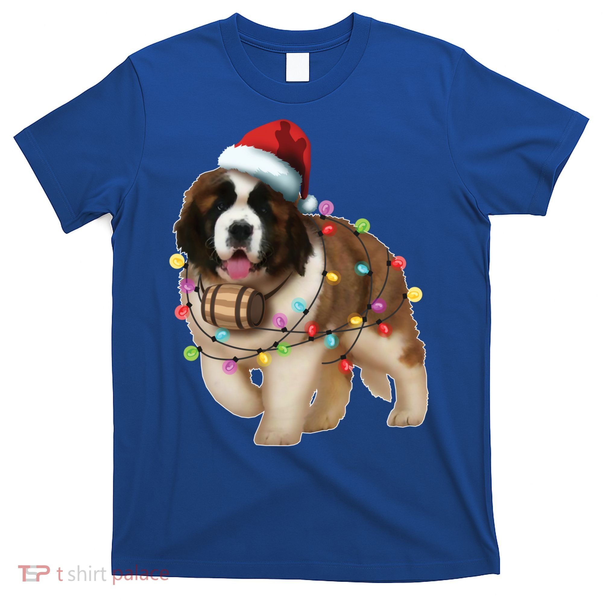 Christmas Santa Dog St Bernard Saint Xmas Dog Lover Gift T-Shirt