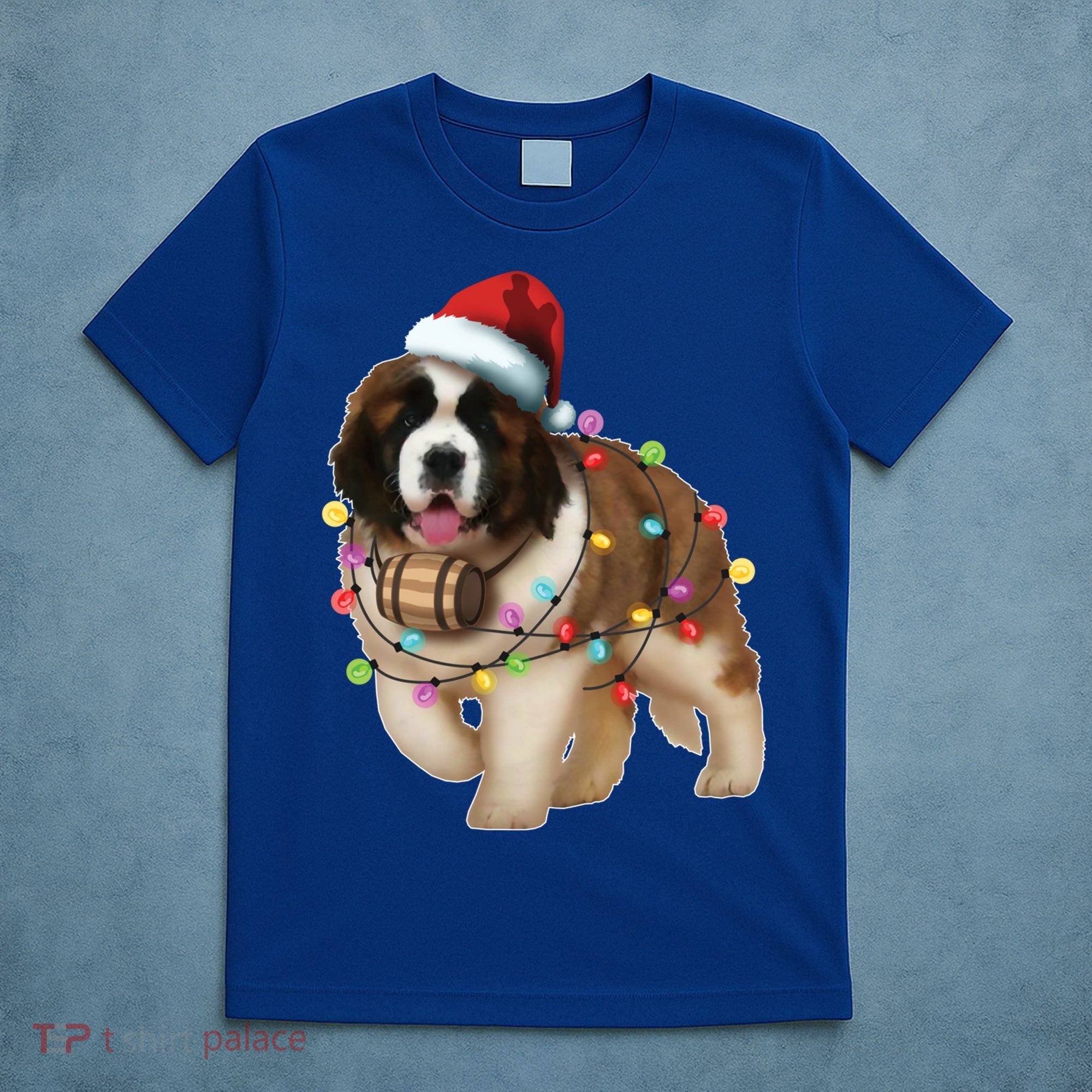 Christmas Santa Dog St Bernard Saint Xmas Dog Lover Gift T-Shirt