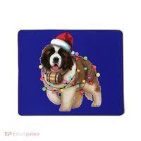 Christmas Santa Dog St Bernard Saint Xmas Dog Lover Gift Mousepad thumb 0