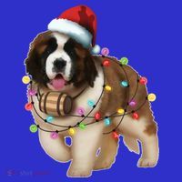 Christmas Santa Dog St Bernard Saint Xmas Dog Lover Gift Mousepad thumb 1