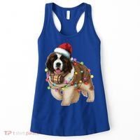 Christmas Santa Dog St Bernard Saint Xmas Dog Lover Gift Women's Tank Top thumb 0