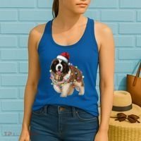 Christmas Santa Dog St Bernard Saint Xmas Dog Lover Gift Women's Tank Top thumb 2