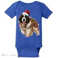 Christmas Santa Dog St Bernard Saint Xmas Dog Lover Gift Baby Bodysuit thumb 0