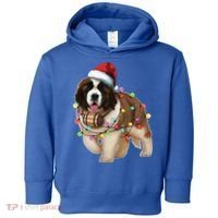 Christmas Santa Dog St Bernard Saint Xmas Dog Lover Gift Toddler Hoodie thumb 0