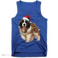 Christmas Santa Dog St Bernard Saint Xmas Dog Lover Gift Tank Top thumb 0