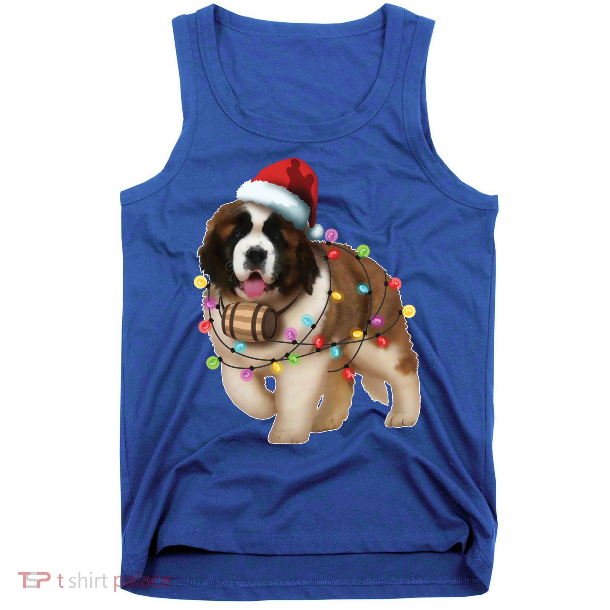 Christmas Santa Dog St Bernard Saint Xmas Dog Lover Gift Tank Top