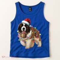 Christmas Santa Dog St Bernard Saint Xmas Dog Lover Gift Tank Top thumb 2