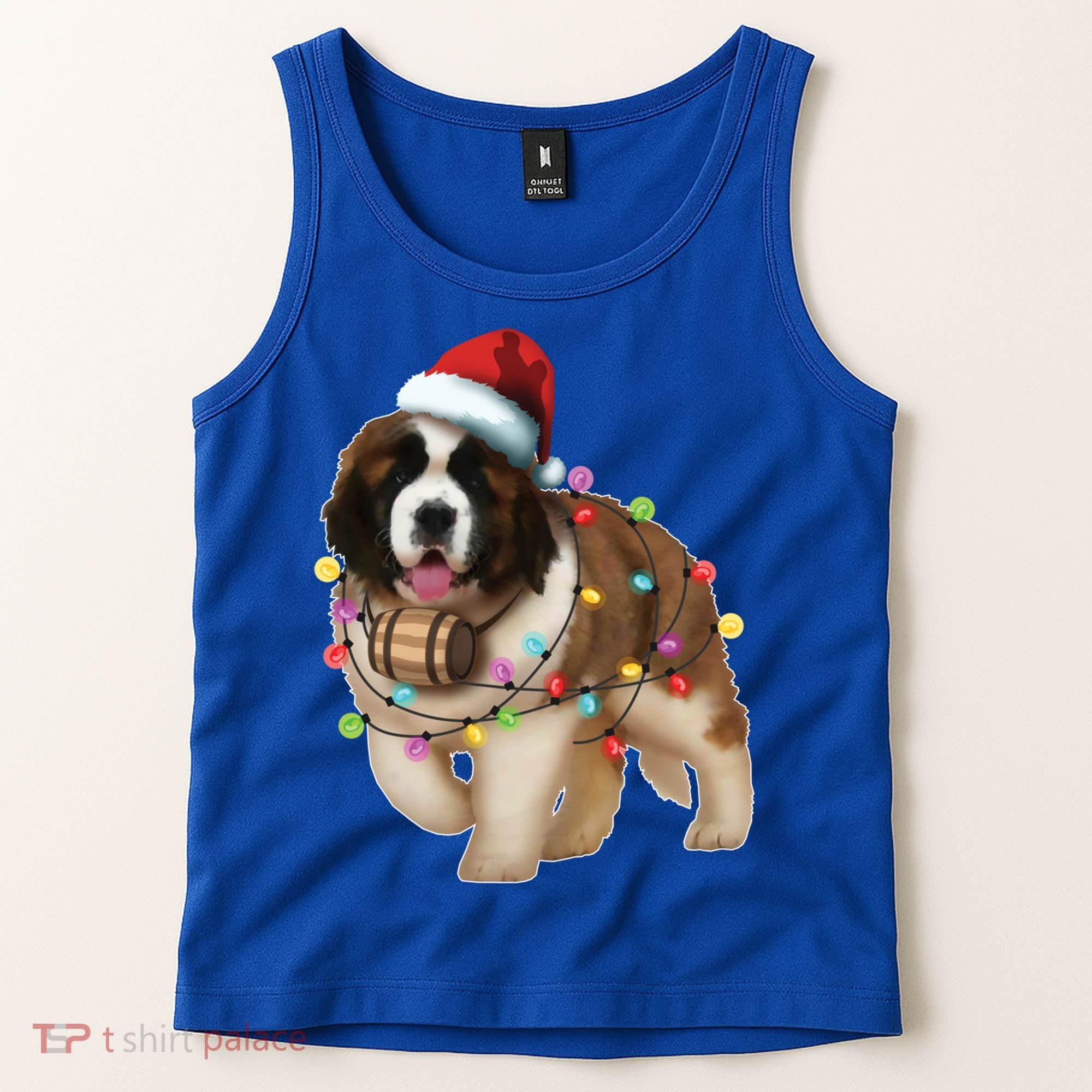 Christmas Santa Dog St Bernard Saint Xmas Dog Lover Gift Tank Top