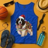 Christmas Santa Dog St Bernard Saint Xmas Dog Lover Gift Tank Top thumb 4