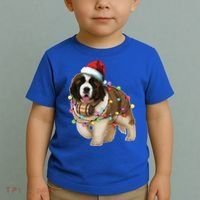 Christmas Santa Dog St Bernard Saint Xmas Dog Lover Gift Toddler T-Shirt thumb 2