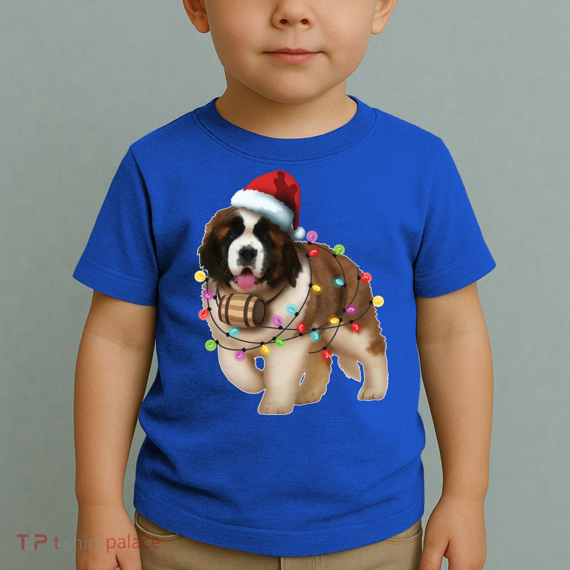 Christmas Santa Dog St Bernard Saint Xmas Dog Lover Gift Toddler T-Shirt