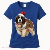 Christmas Santa Dog St Bernard Saint Xmas Dog Lover Gift Women's T-Shirt thumb 0