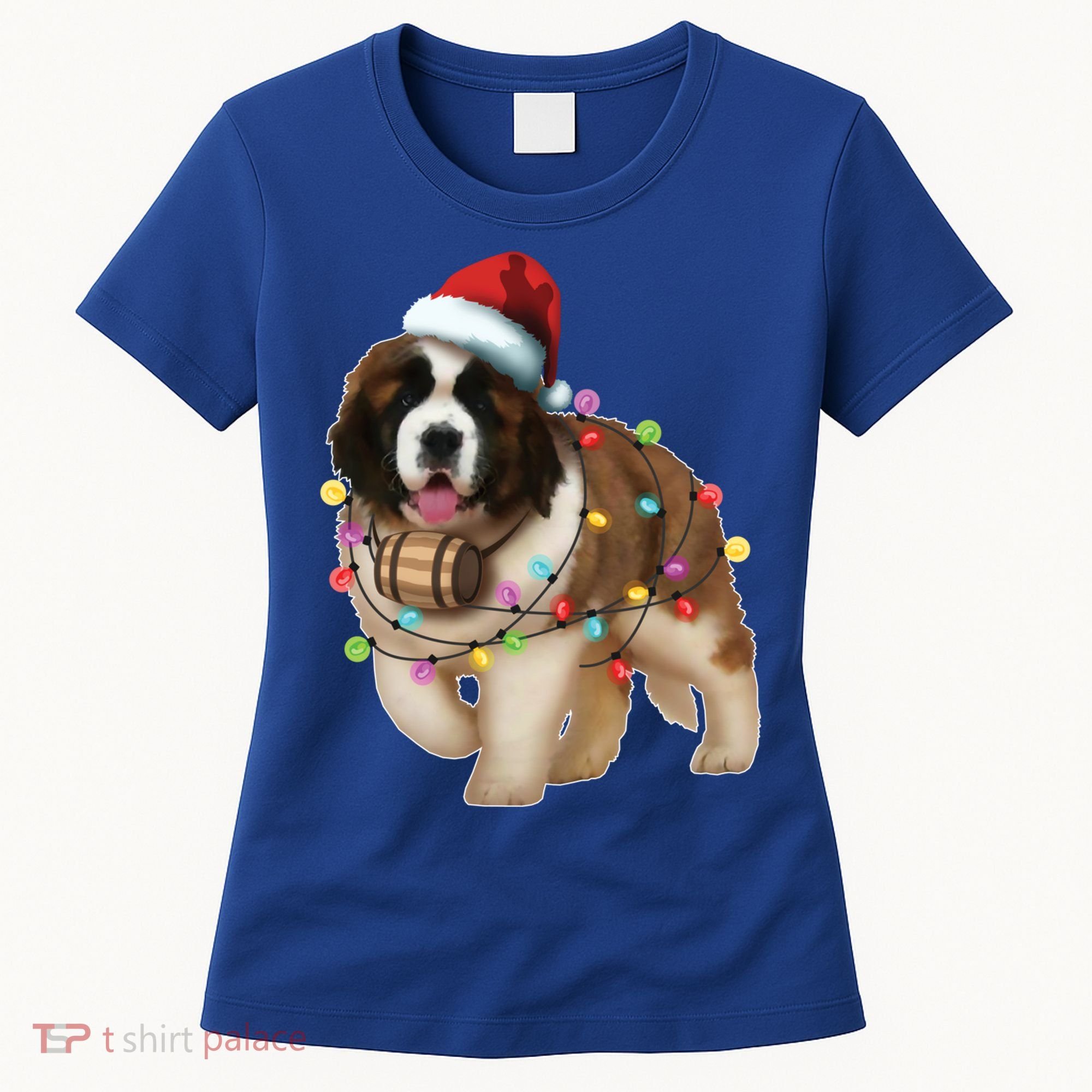 Christmas Santa Dog St Bernard Saint Xmas Dog Lover Gift Women's T-Shirt