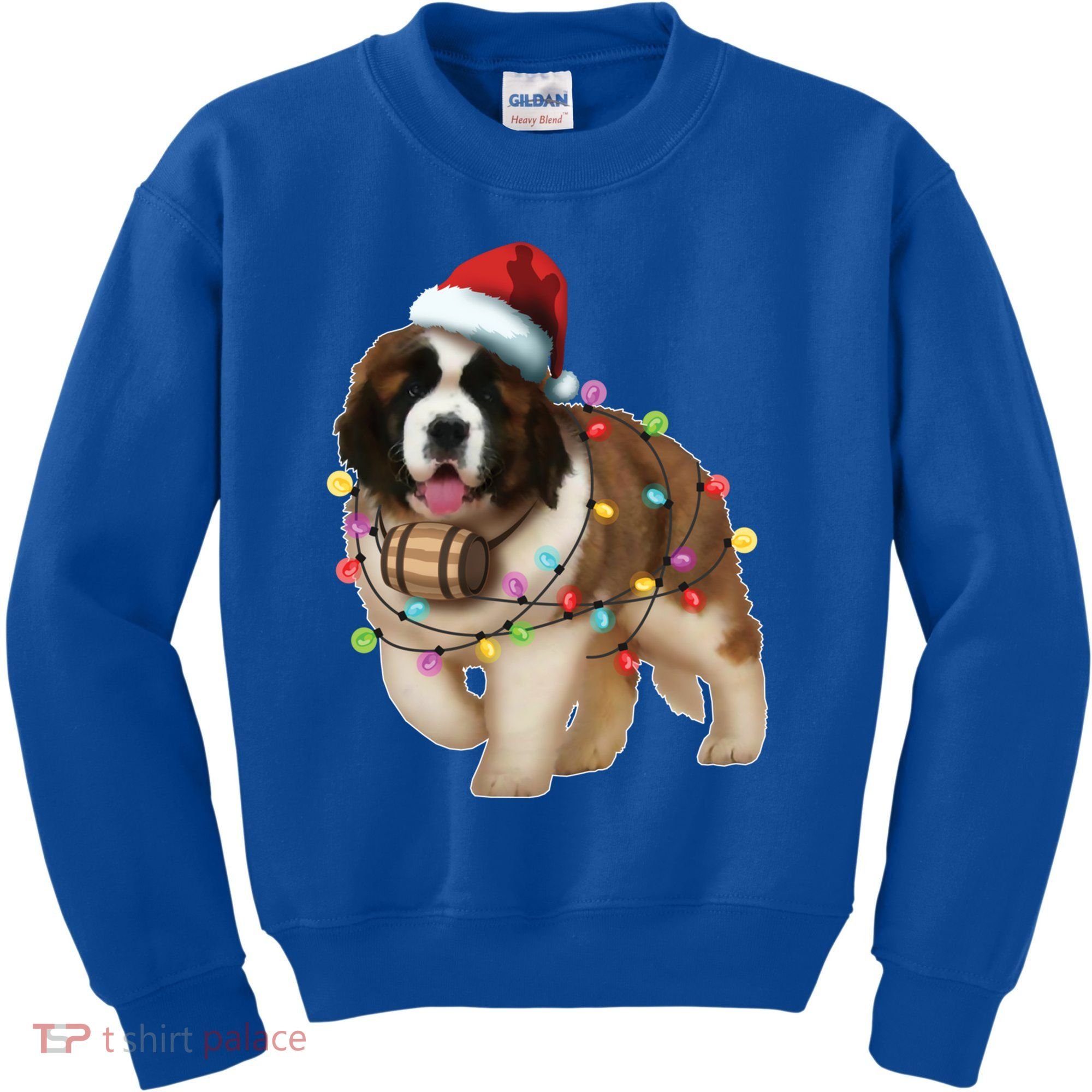 Christmas Santa Dog St Bernard Saint Xmas Dog Lover Gift Kids Sweatshirt