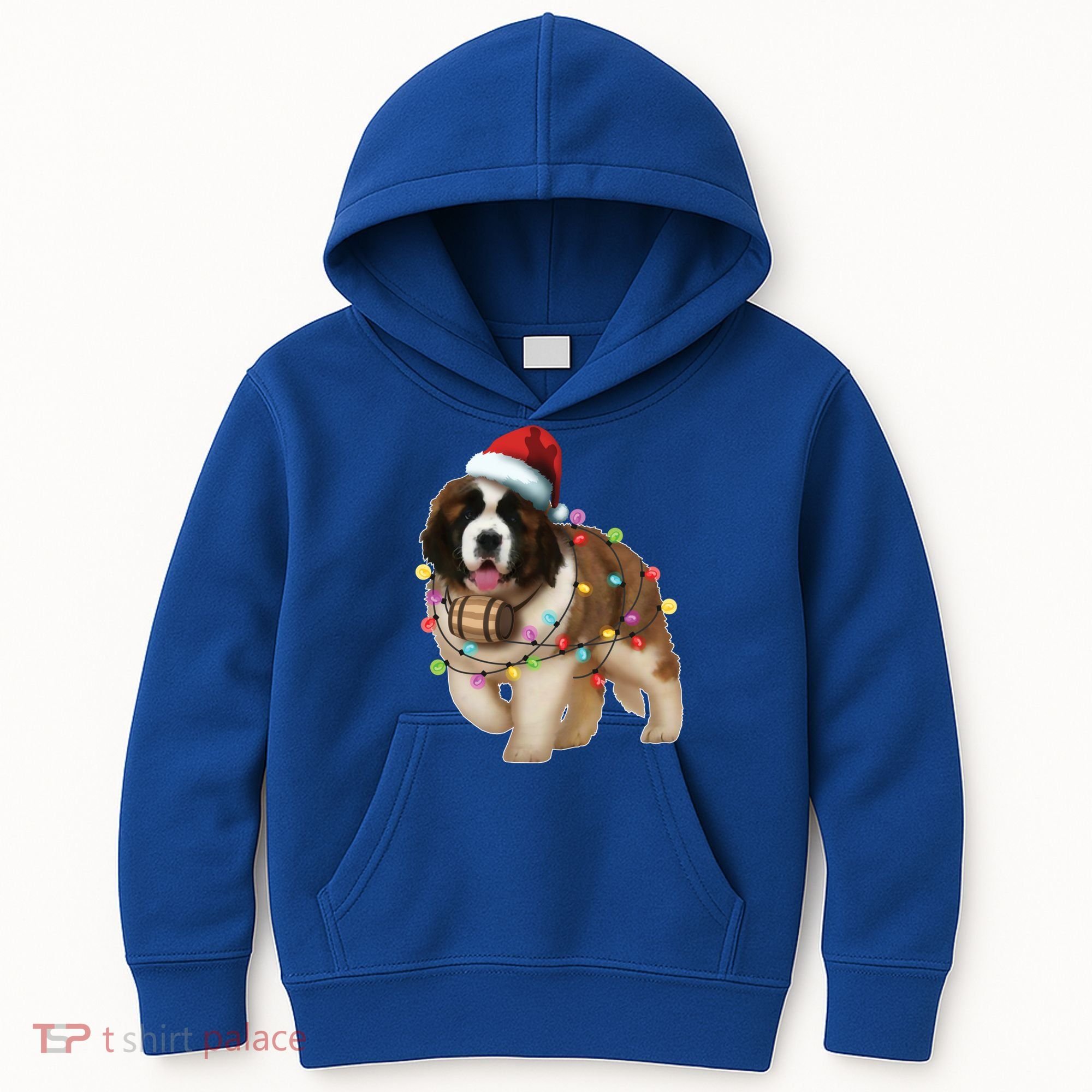 Christmas Santa Dog St Bernard Saint Xmas Dog Lover Gift Kids Hoodie