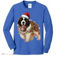 Christmas Santa Dog St Bernard Saint Xmas Dog Lover Gift Kids Long Sleeve Shirt thumb 0
