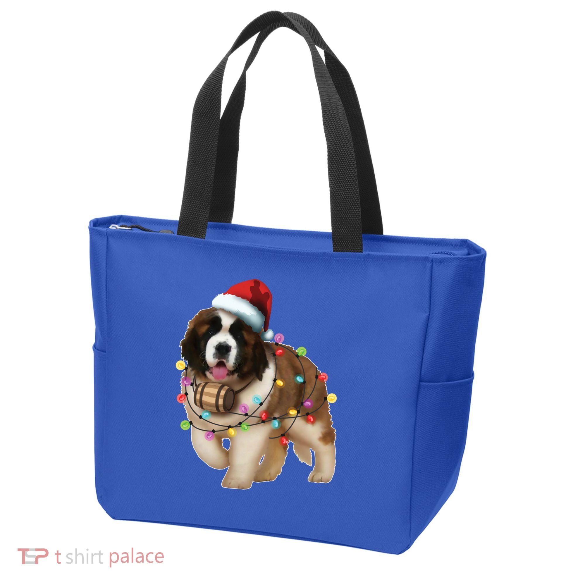 Christmas Santa Dog St Bernard Saint Xmas Dog Lover Gift Tote Bag