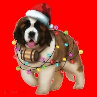 Christmas Santa Dog St Bernard Saint Xmas Dog Lover Gift Santa Hat thumb 1