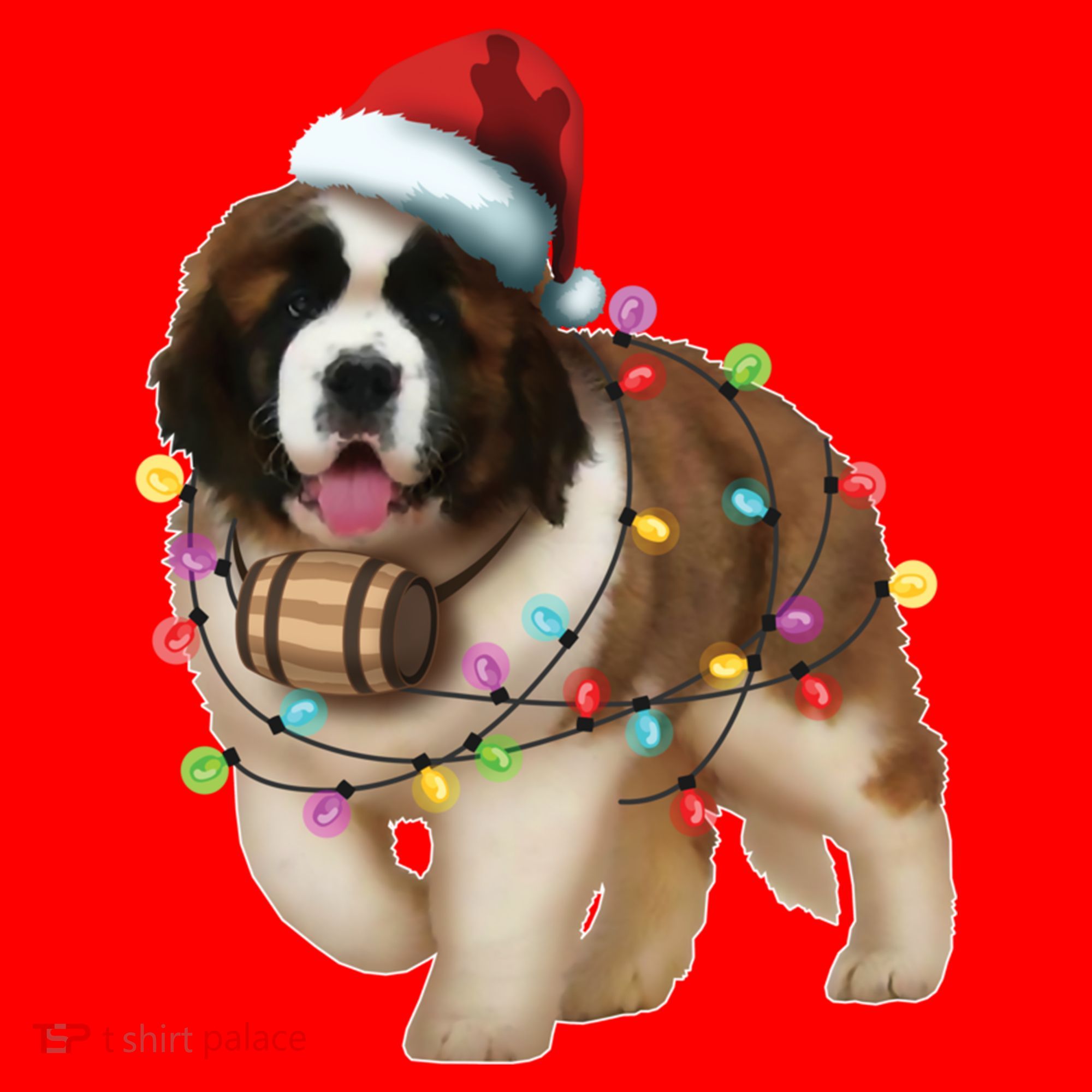 Christmas Santa Dog St Bernard Saint Xmas Dog Lover Gift Santa Hat