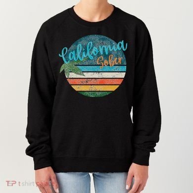 California Sober Distressed Graphic With Vintage Sunset Women's Sweatshirt
