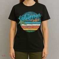 California Sober Distressed Graphic With Vintage Sunset T-Shirt thumb 4