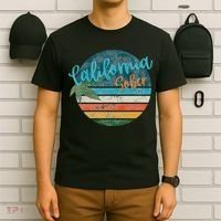 California Sober Distressed Graphic With Vintage Sunset T-Shirt thumb 6