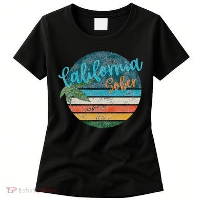 California Sober Distressed Graphic With Vintage Sunset Women's T-Shirt
