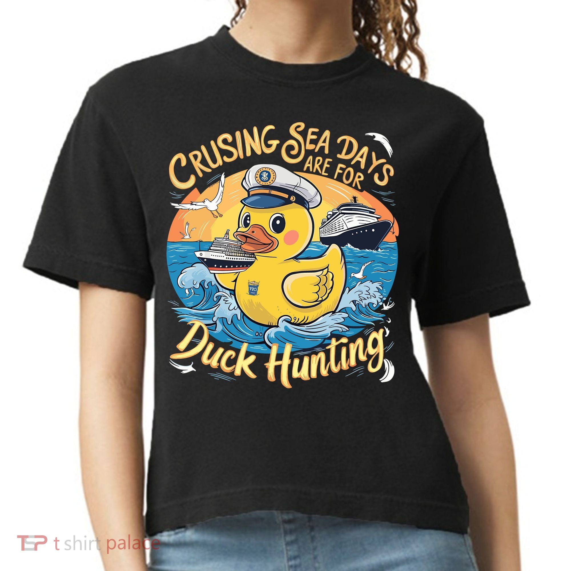 Cruising Sea Days Are For Duck Hunting Cool Cruise Trip Comfort Colors Boxy T-Shirt